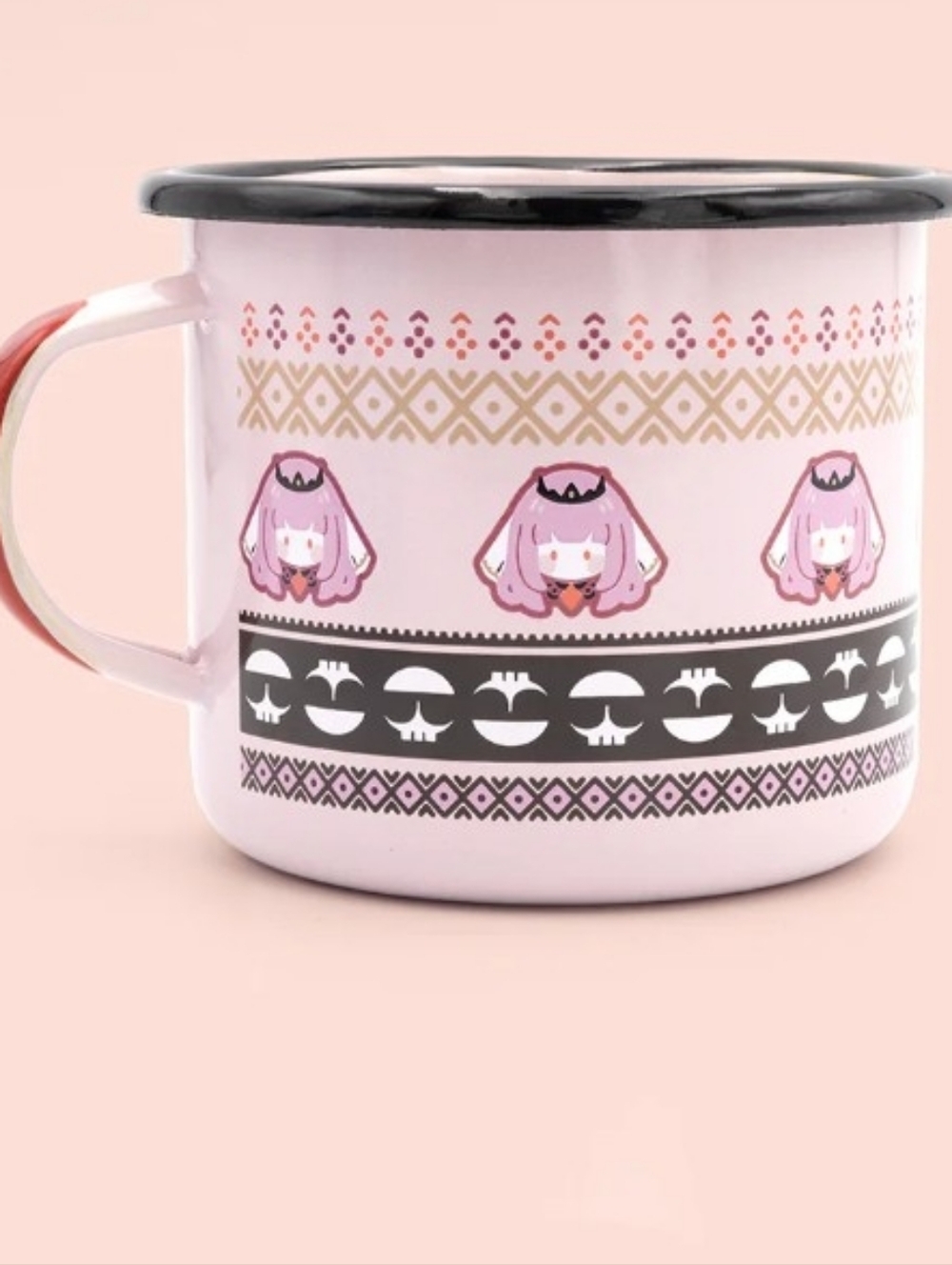 OMOCAT Pink and Maroon Ceramic Mug